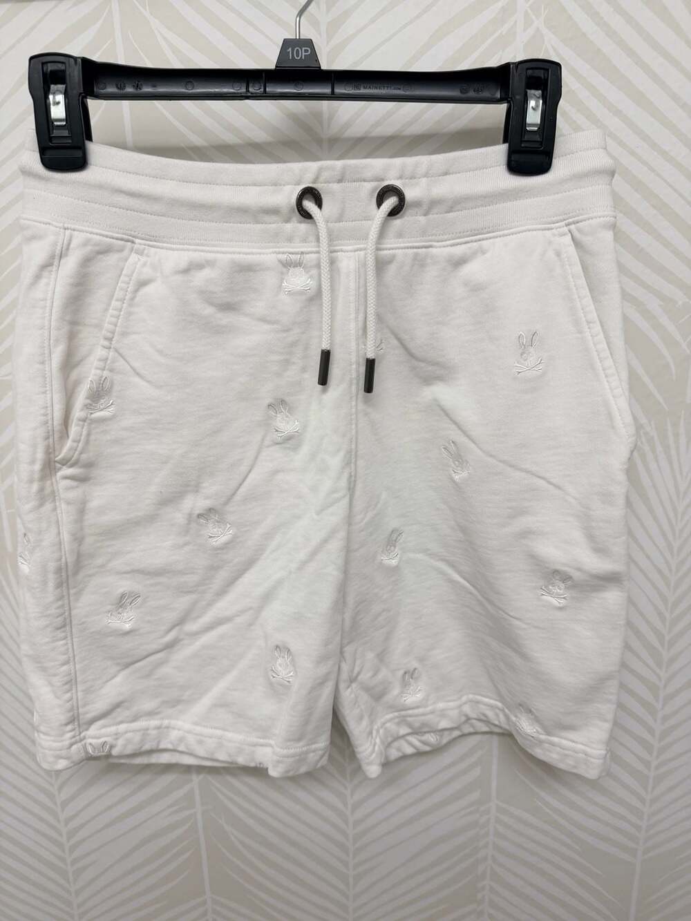 Psycho Bunny Boys' White Embroidered Bunny Logo French Terry Sweatshorts